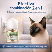 Megapack - Difusor de Feromonas Calmantes para Gatos - 2 Difusor + 6 recambios 48ml - Solución a Estrés Felino