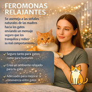 Difusor de Feromonas Calmantes para Gatos - 1 Difusor + 2 recambios 48ml - Solución a Estrés Felino